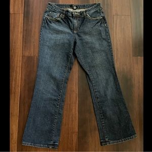 Ann Taylor Womens Jeans Size 10PThe Boot Curvy Fit Mid Rise Dark Wash Blue Denim